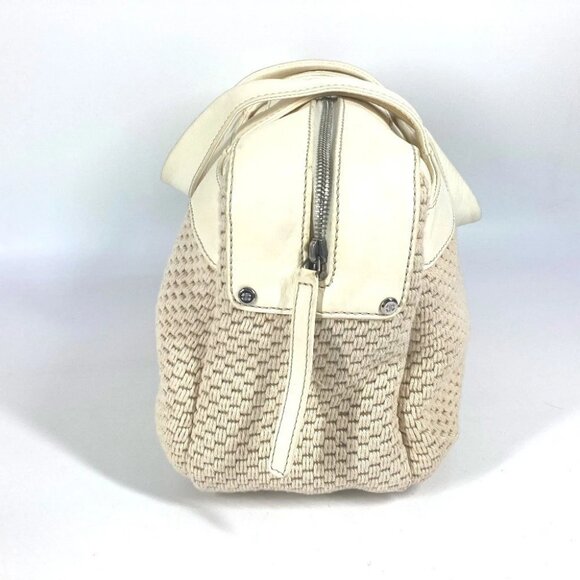CHANEL CC CC Mark logo Tote Bag Shoulder Bag Hand Bag Leather/Canvas Beige/White - Picture 5 of 16
